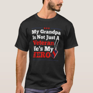 Camiseta Meu Avô Não É Apenas Veterano Ele É Meu Herói Mili