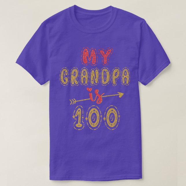 Camiseta Meu Avô Tem 100 Anos Avô 100 Anos Aniversário (Frente do Design)