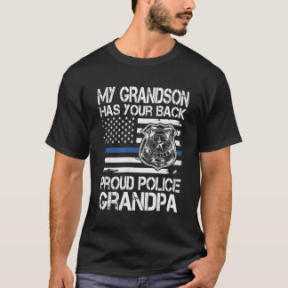 Camiseta Meu Avô Tem Seu Policial Orgulhoso Gra