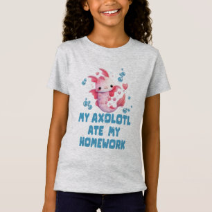 Camiseta Meu Axolotl Comeu Meu Trabalho De Casa