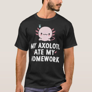 Camiseta Meu Axolotl Comeu Meu Trabalho De Casa, Garotos Bo