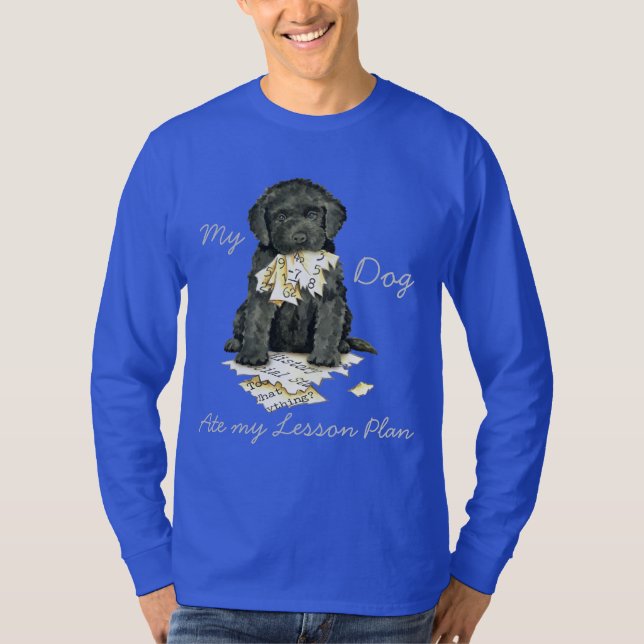 Camiseta Meu Barbet Comeu Meu Plano De Lição (Frente)