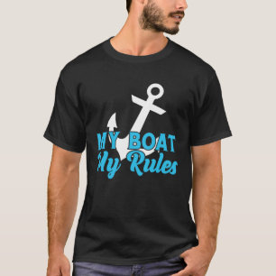 Camiseta Meu Barco Minhas Regras Capitão Barco Boater Ponto