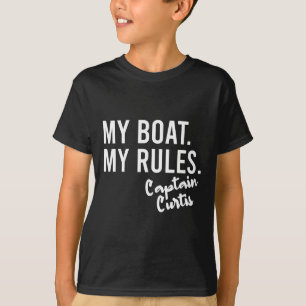 Camiseta Meu Barco Minhas Regras Capitão Curtis Barco Perso
