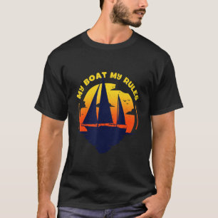 Camiseta Meu Barco Minhas Regras Capitão Pontoon Barco