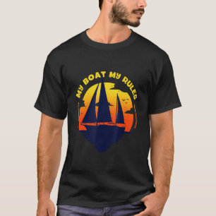 Camiseta Meu Barco Minhas Regras Capitão Pontoon Barco