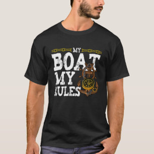 Camiseta Meu Barco Minhas Regras Capitão Pontoon Barco