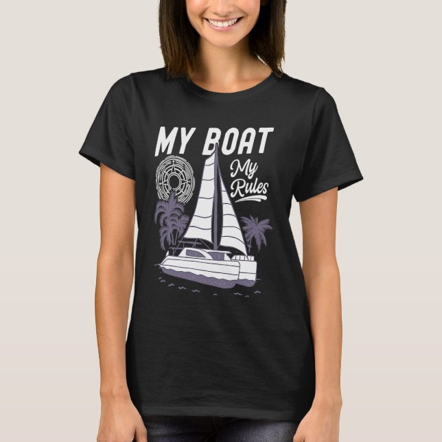 Camiseta Meu Barco Minhas Regras Vela Catamarã (Frente)
