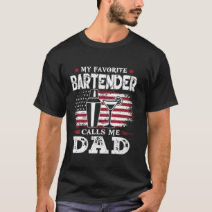 Camiseta Meu barman favorito me chama de pai patriótico ame