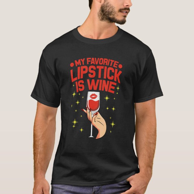 Camiseta Meu Batom Favorito É Vinho Engraçado (Frente)
