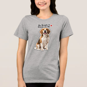 Camiseta Meu Beagle é grudado em mim Amante de Cachorros