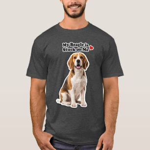 Camiseta Meu Beagle Está Colado Em Mim Amante de Cachorro F