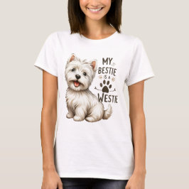CAMISETA MEU BESTIE É O MEU WESTIT HIGHLAND BRANCO