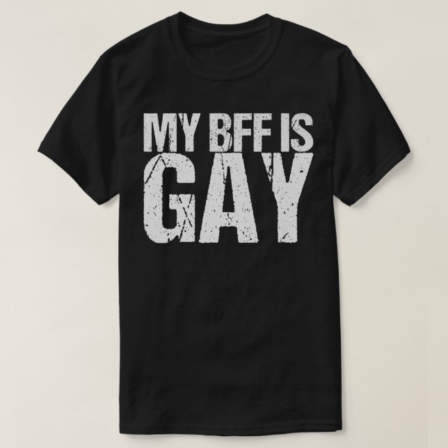 Camiseta Meu Bff É Gay LGBTQ (Frente do Design)