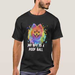Camiseta Meu BFF é um Poof Ball Pomeranian Pom Humor 1