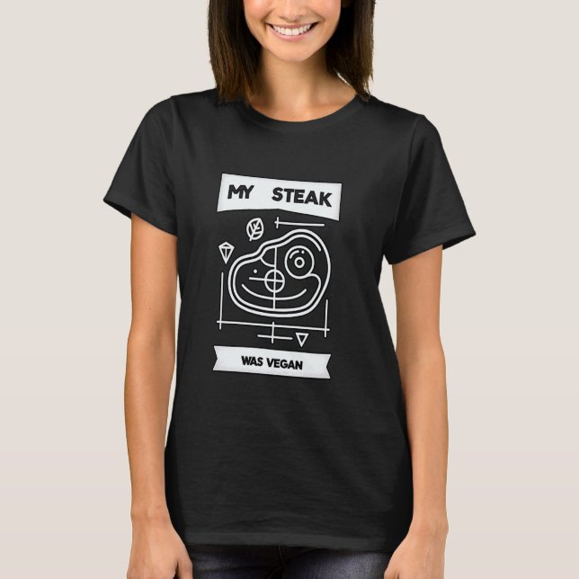 Camiseta Meu Bife Era Vegano --- (Frente)