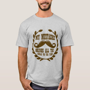 Camiseta Meu bigode traz todas as meninas à jarda