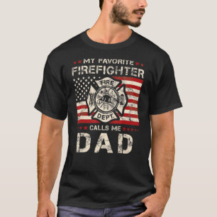 Camiseta Meu Bombeiro Favorito Me Chama Homem-Fogo Pai Fath