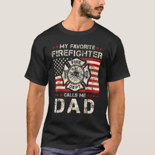 Camiseta Meu Bombeiro Favorito Me Chama Homem-Fogo Pai Fath