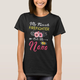 Camiseta Meu Bombeiro Favorito Me Chama Nana Flowers Moth