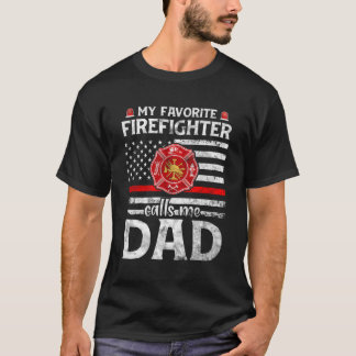 Camiseta Meu Bombeiro Favorito Me Chama Pai Linha Vermelha