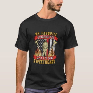Camiseta Meu Bombeiro Favorito Me Chama Querida