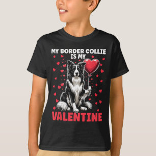 Camiseta Meu Border Collie é meu namorado no Dia dos Namora