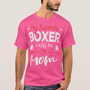 Camiseta Meu Boxeador Favorito Me Chama de Mãe Boxer