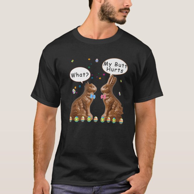 Camiseta Meu Bumbum Magoa Páscoa De Chocolate Engraçado (Frente)