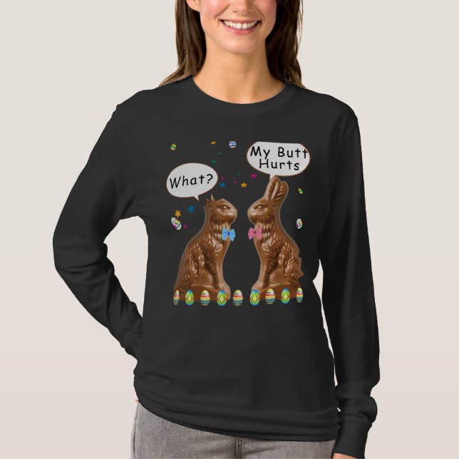 Camiseta Meu Bumbum Magoa Páscoa De Chocolate Engraçado (Frente)