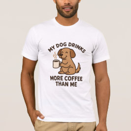 Camiseta Meu Cachorro Bebe Mais Café Do Que Eu – Presente P