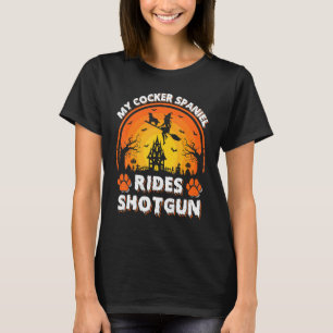 Camiseta Meu Cachorro-Cachorro Espanhol Feiticeiro Shotgun