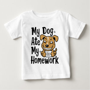Camiseta Meu cachorro comeu meu dever de casa