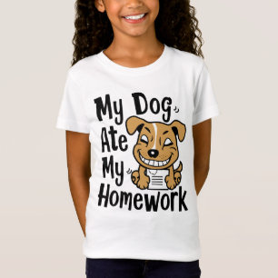 Camiseta Meu cachorro comeu meu dever de casa