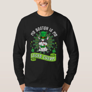 Camiseta Meu Cachorro De Boston Terrier É Meu Charme Feliz