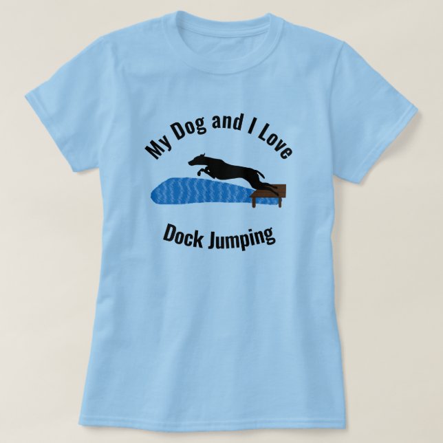 Camiseta Meu Cachorro e Eu Adoramos Dock Jumping McNab (Frente do Design)