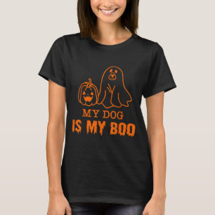 Camiseta Meu Cachorro É Meu Boo Halloween Para Amantes de C