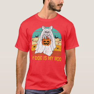 Camiseta Meu Cachorro É Meu Fantasma De Boo Halloween O Bul