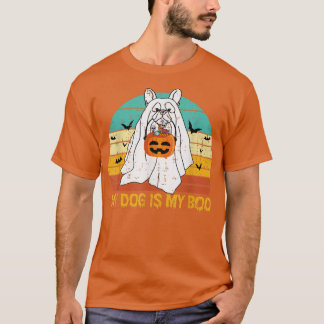 Camiseta Meu Cachorro É Meu Fantasma De Boo Halloween O Bul
