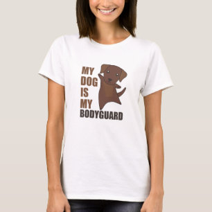 Camiseta Meu Cachorro É Meu Guarda-costas Cachorros Brown L