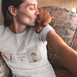 Camiseta Meu Cachorro É Meu Namorados Duas Fotografias De