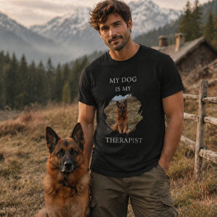 Camiseta Meu cachorro é meu terapeuta foto preta