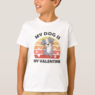 Camiseta Meu Cachorro É Minha Vintagem De Pastor Namorados
