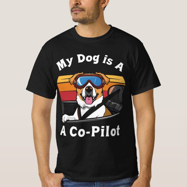 Camiseta Meu Cachorro é o meu Piloto-Piloto | Cachorro Engr (Frente)