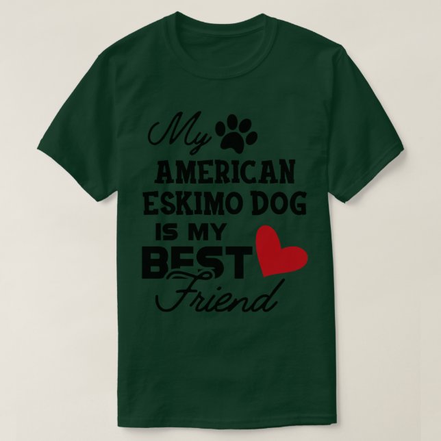Camiseta Meu cachorro esquimó americano é meu B (Frente do Design)