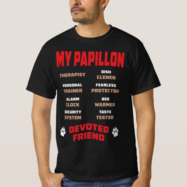 Camiseta Meu Cachorro Papillon Devotou o Presente Amigo (Frente)
