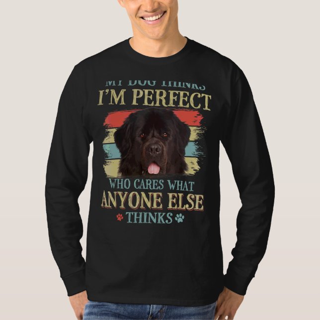 Camiseta Meu Cachorro pensa que sou perfeito Cachorro da Te (Frente)