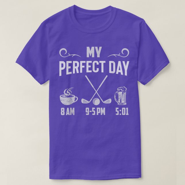 Camiseta Meu Café Perfeito Joga Golfe Beber Golfe (Frente do Design)