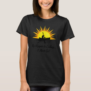 Camiseta Meu Caiaque Está Chamando Eu Devo Ir Retro Pôr do 