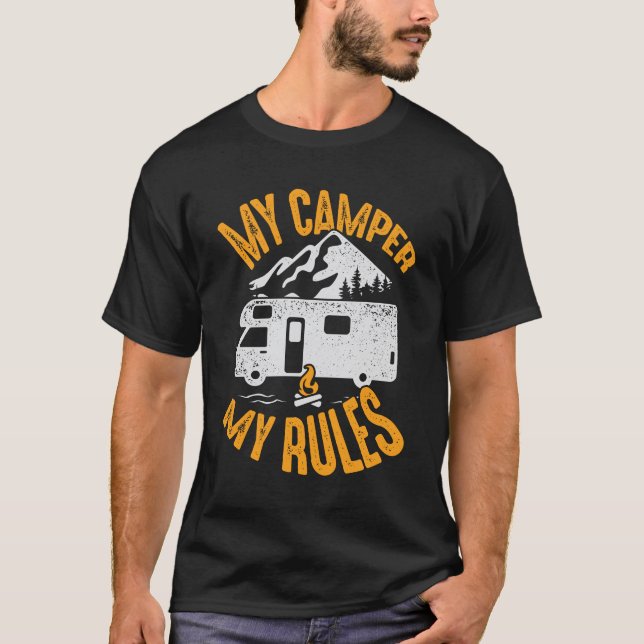 Camiseta Meu Camper Meu Regimento RV Acampando Presente (Frente)